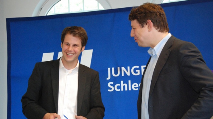 JU Landesvorsitzender Frederik Heinz mit Philipp Mißfelder.